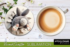 Easter Car Coaster Sublimation - 3D Easter Bunny Design Product Image 1