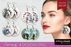 Easter Bunny Round Earrings - Bunny Butt PNG Sublimation Product Image 1