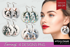 Easter Bunny Round Earrings - Bunny Butt PNG Sublimation Product Image 1