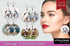 Easter Bunny Round Earrings - Bunny Butt PNG Sublimation Product Image 1