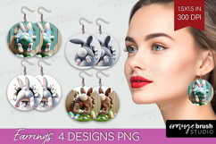 Easter Bunny Round Earrings - Bunny Butt PNG Sublimation Product Image 1