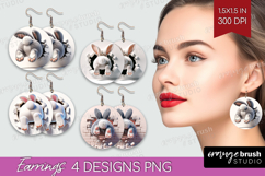 Easter Bunny Round Earrings - Bunny Butt PNG Sublimation Product Image 1