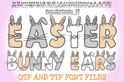 Easter Bunny Ears Font Cute Hand-Drawn Spring Typeface Letters ABC