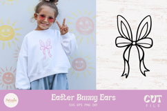 Cute Easter bunny ears svg cut file being used as a kids t-shirt print 