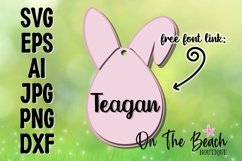 Easter Tag SVG Easter Basket Name Tag Glowforge Bunny SVG Product Image 1