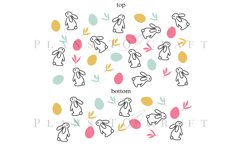 easter bunny easter eggs 40oz quencher tumbler sublimation full wrap high resolution transparant background