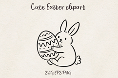 Easter Bunny Egg Clipart SVG PNG EPS Cute Bunny Spring Product Image 1