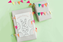 Easter Bunny &amp; Eggs Doodles | Decorated Heart, Flower, Dots Product Image 7