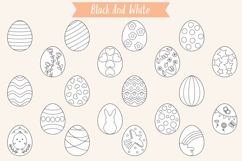 Easter Bunny &amp; Eggs Doodles | Decorated Heart, Flower, Dots Product Image 5