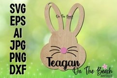 Easter Tag SVG Easter Basket Name Tag Glowforge Bunny SVG Product Image 2