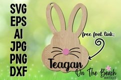 Easter Tag SVG Easter Basket Name Tag Glowforge Bunny SVG Product Image 1