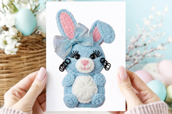 Easter Bunny Faux Yarn Knitted PNG Product Image 2