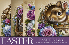 Easter Background, Easter Card, Easter Bunny Backgrounds, s1 Product Image 1