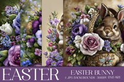 Easter Background, Easter Card, Easter Bunny Backgrounds, s8 Product Image 1