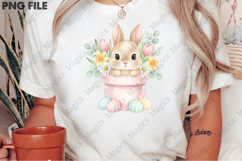 Easter Bunny Floral Bucket Png Product Image 2