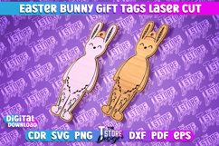 Easter Bunny Gift Tag Laser Cut Design|Easter Bunny Tags SVG Product Image 1