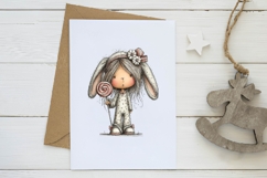 Easter bunny girl clipart png Product Image 2