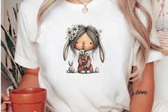 Easter bunny girl clipart png Product Image 3