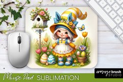 Easter Bunny Gnome Mouse Pad Sublimation - Girl Gnome PNG