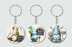 Easter Bunny Gnome Round Keychain Sublimation Bundle 20 PNG