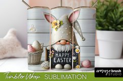 Easter Bunny Gnome Skinny Tumbler Wrap Sublimation Design
