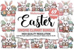 Easter Bunny Gnome Sublimation - Clipart PNG Bundle Product Image 1