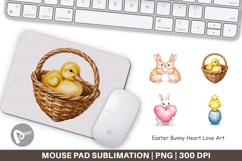 Easter Bunny Heart Love Mouse Pad Product Image 1