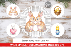 Easter Bunny Heart Love Wind Spinner Product Image 1