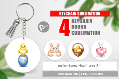 Easter Bunny Heart Love Keychain Product Image 1