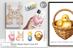 Easter Bunny Heart Love Digital Paper Product Image 1