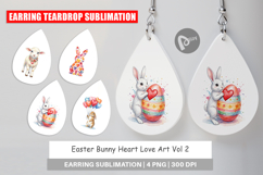 Easter Bunny Heart Love Earring Product Image 1