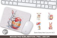 Easter Bunny Heart Love Mouse Pad Product Image 1