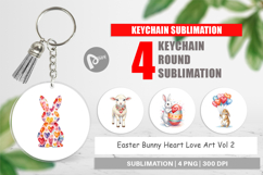 Easter Bunny Heart Love Keychain Product Image 1