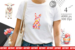 Easter Bunny Heart Love Sublimation Product Image 1