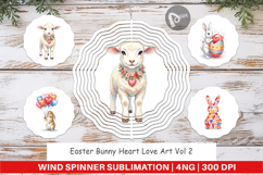 Easter Bunny Heart Love Wind Spinner Product Image 1