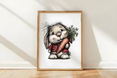 Easter Bunny Holding Carrot Clipart Product Image 3