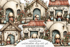 Easter bunny house clipart - Easter bunny house Png Product Image 1