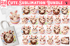 Easter bunny in egg sublimation bundle | Funny spring bunny Product Image 1