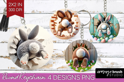 Easter Bunny Keychain PNG - Bunny Butt Keychain Sublimation Product Image 1