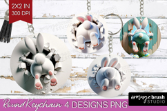 Easter Bunny Keychain PNG - Bunny Butt Keychain Sublimation Product Image 1