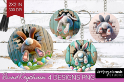 Easter Bunny Keychain PNG - Bunny Butt Keychain Sublimation Product Image 1