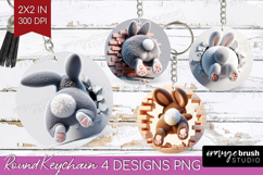 Easter Bunny Keychain PNG - Bunny Butt Keychain Sublimation Product Image 1
