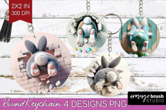 Easter Bunny Keychain PNG - Bunny Butt Keychain Sublimation Product Image 1