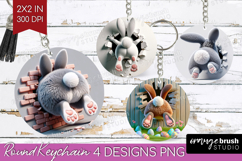 Easter Bunny Keychain PNG - Bunny Butt Keychain Sublimation Product Image 1