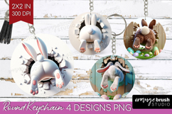 Easter Bunny Keychain PNG - Bunny Butt Keychain Sublimation Product Image 1