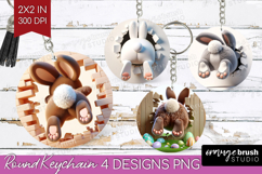 Easter Bunny Keychain PNG - Bunny Butt Keychain Sublimation Product Image 1