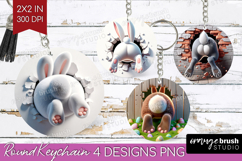 Easter Bunny Keychain PNG - Bunny Butt Keychain Sublimation Product Image 1
