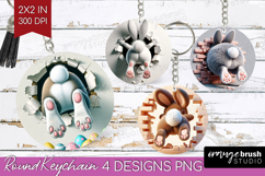 Easter Bunny Keychain PNG - Bunny Butt Keychain Sublimation Product Image 1