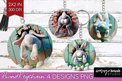 Easter Bunny Keychain PNG - Bunny Butt Keychain Sublimation Product Image 1