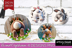 Easter Bunny Keychain PNG - Bunny Butt Keychain Sublimation Product Image 1